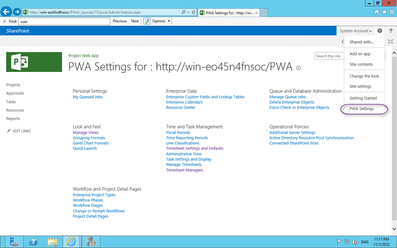 Oh..Oh.. “PWA Settings” in Project Server 2013 Oh..Oh.. “PWA Settings” in Project Server 2013